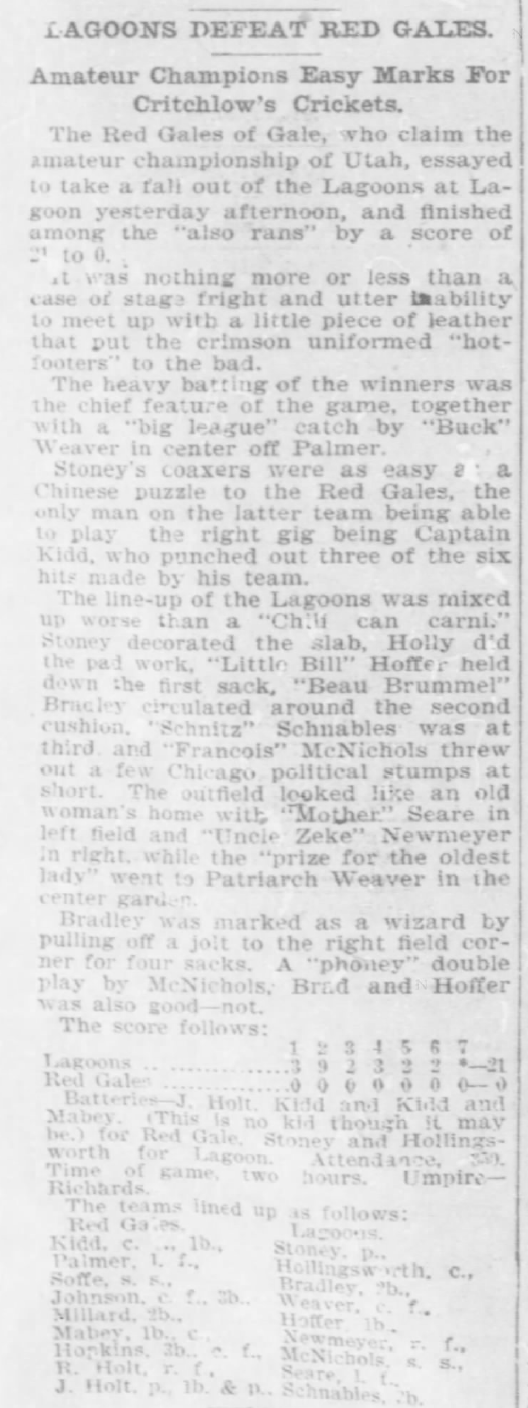 text clipping from a newspaper Lagoons defeat Red Gales