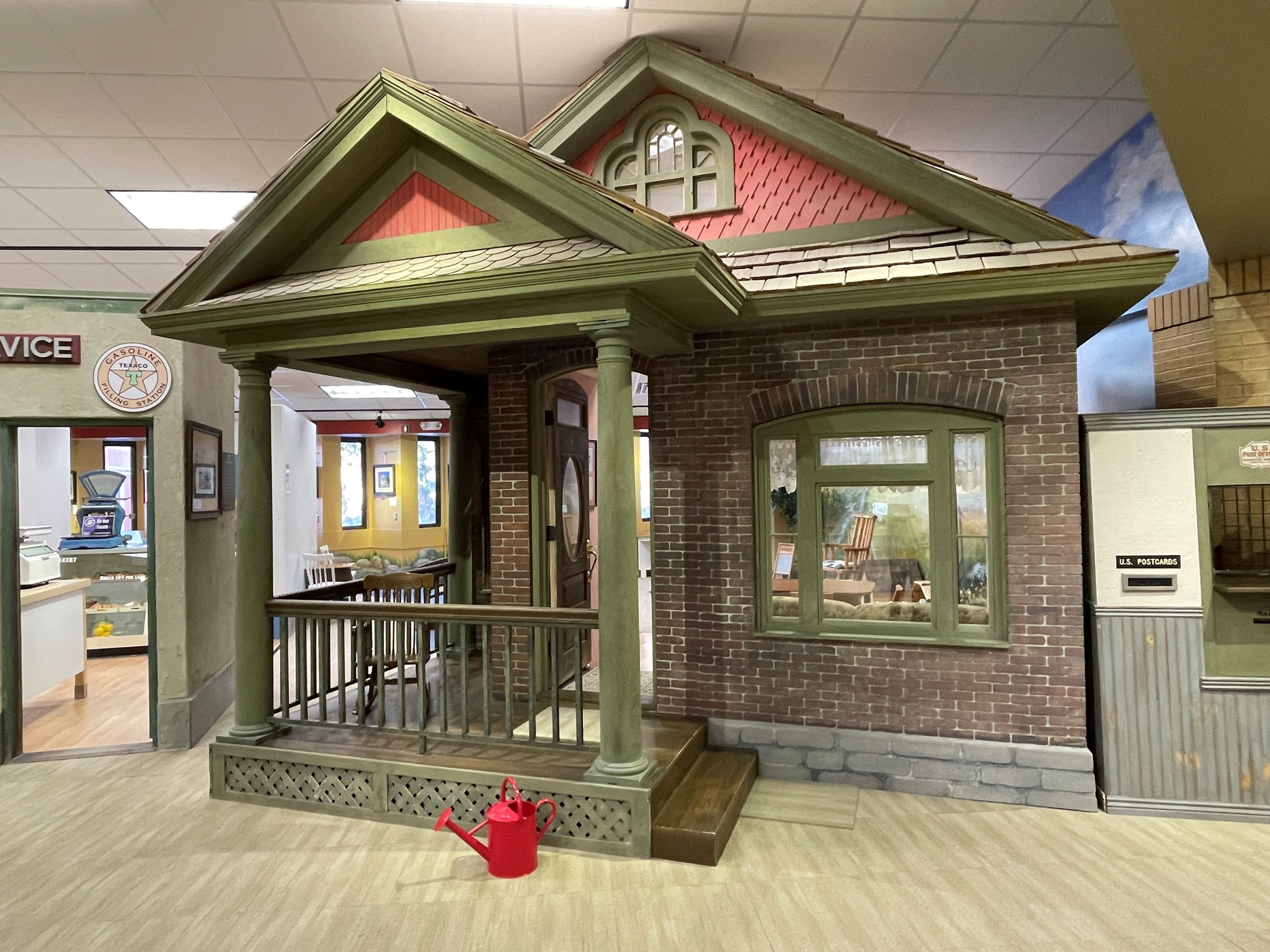 Front porch of Beckstead Farmhouse exhibit