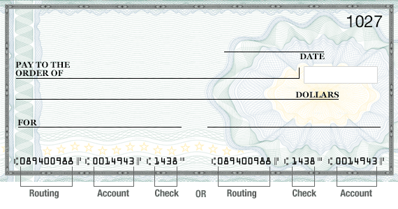 depiction of a blank check for payment