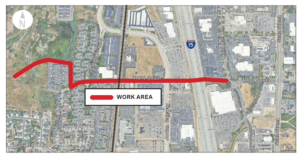 11000 South Sewer Upsizing Project Jordan Basin Improvement District Traffic Map